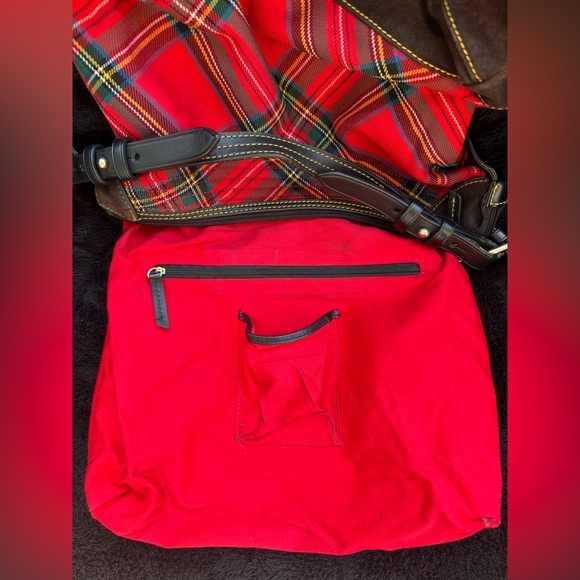 EUC  Retail $350 Dooney & Bourke Red Tartan Shoulder Bag - Picture 5 of 13
